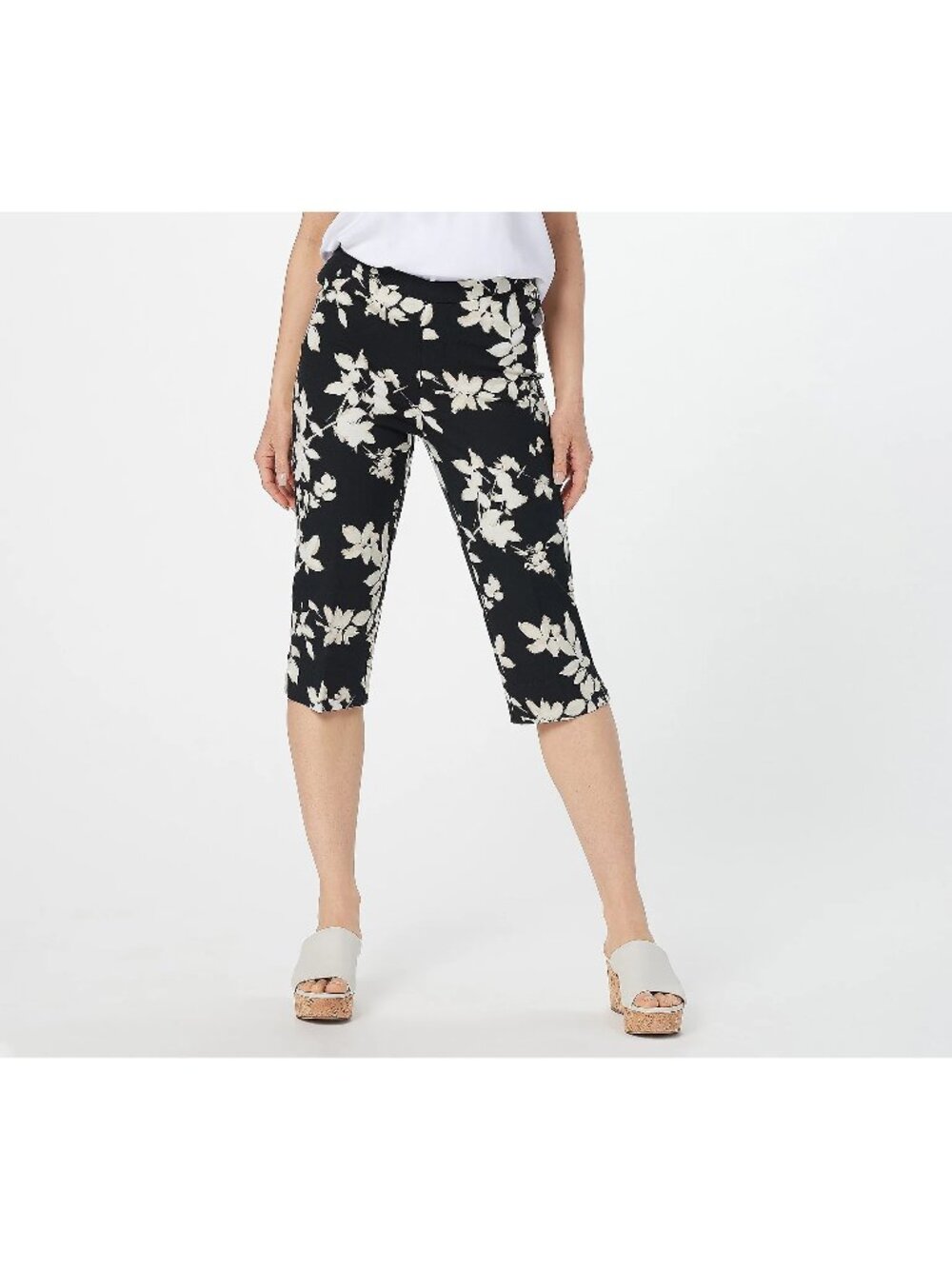 Isaac Mizrahi Live Pants Capri Plus Petite 26 24/7 Pedal Pushers Floral Print NE
